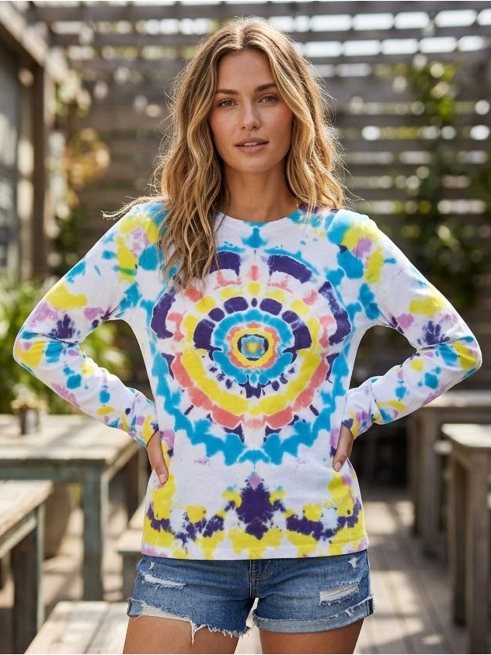 Nautica Multicolor Tie-Dye Crewneck Sweatshirt